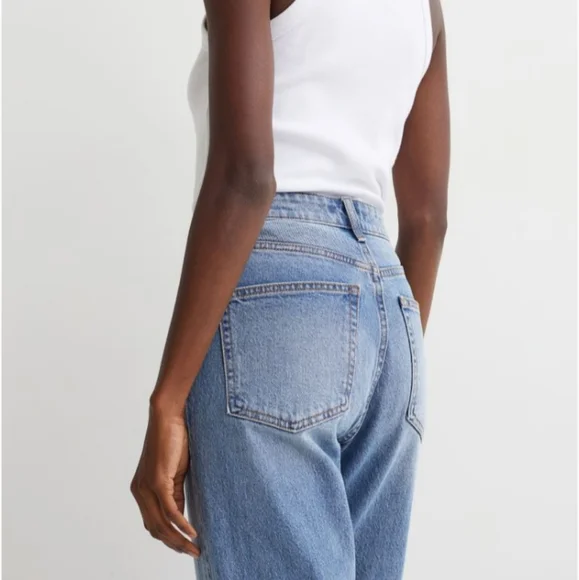 H&M Straight High Ankle Jeans in 'Light Denim Blue', Size 6 - Picture 4 of 12